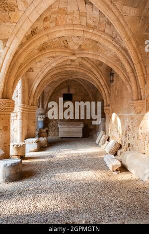 The interior premises of the National Archaeological Museum on the island of Rhodes in the eponymous old town of Rhodes, Greece Stock Photo