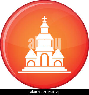 Church icon, flat style Stock Vector