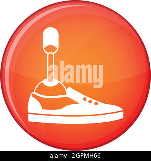 Prosthetic leg icon, flat style Stock Vector