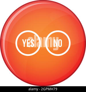 Selection buttons yes and no icon, flat style Stock Vector