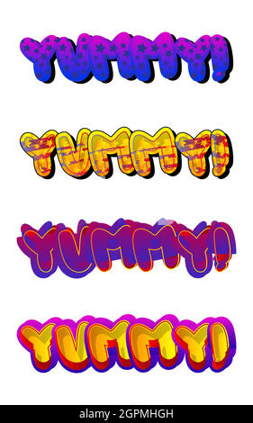 Yummy png comic retro lettering