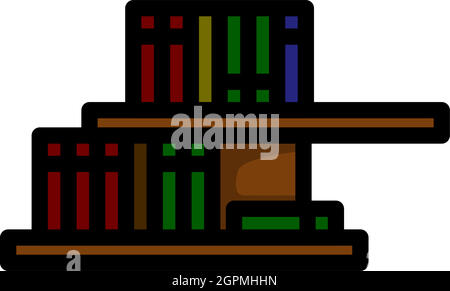 Wall Bookshelf Icon Stock Vector