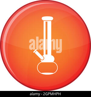 Bong for smoking marijuana icon, flat style Stock Vector