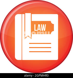 Law book icon, flat style Stock Vector