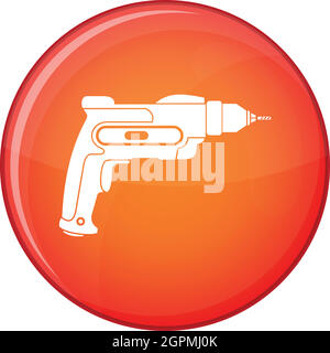 Hand drill icon, flat style Stock Vector