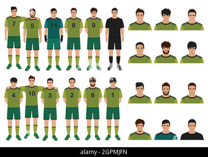 soccer players Stock Vector