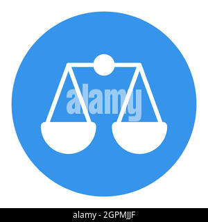 Scales vector white glyph icon. E-commerce sign Stock Vector