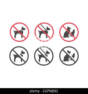 No pets red prohibition vector sign Stock Vector