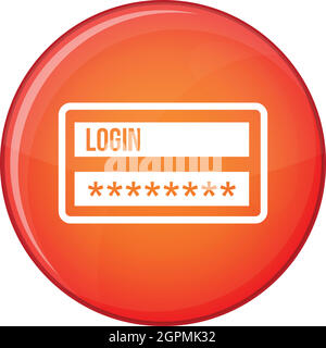 Login and password icon, flat style Stock Vector