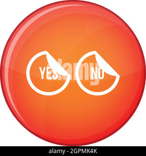 Yes and no buttons icon, flat style Stock Vector