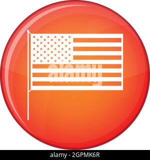 American flag icon, flat style Stock Vector