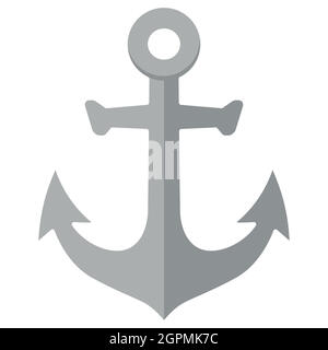 anchor vintage flat icon isolated Stock Vector