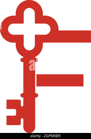 Letter F logo icon with key icon design symbol template Stock Vector