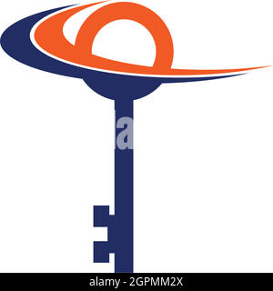 Simple key logo icon design vector template Stock Vector
