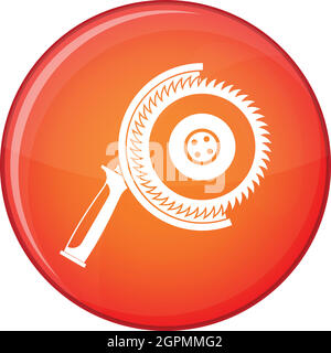 Circle saw icon, flat style Stock Vector