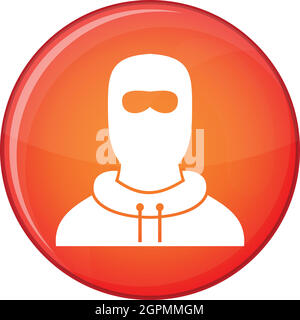 Man in balaclava icon, flat style Stock Vector