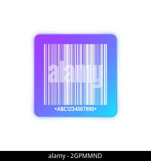 Modern colorful barcode sticker. Identification tracking code. Serial number, product ID with digital information. Store or supermarket scan labels Stock Vector