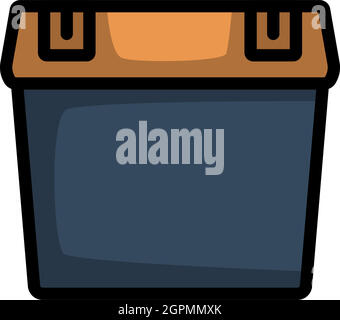 Bucket with fish color icon. Fishing catch. Isolated vector ...