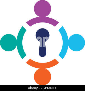 Simple key logo icon design vector template Stock Vector