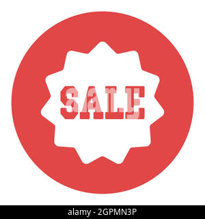 Sale tag white glyph icon. E-commerce sign Stock Vector