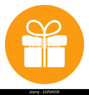 Gift vector white glyph icon. E-commerce sign Stock Vector