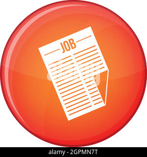 Newspaper with the headline Job icon, flat style Stock Vector