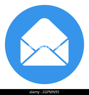 Open envelope vector flat white glyph icon Stock Vector