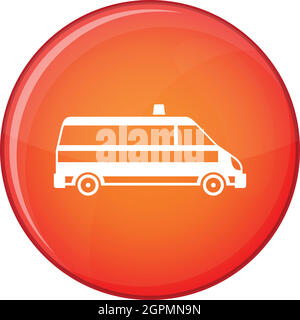 Ambulance car icon, flat style Stock Vector