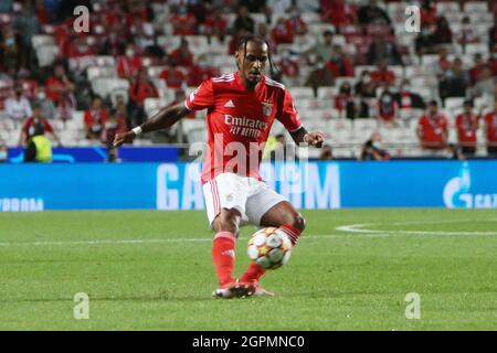 Valentino Lazaro of Benfica during the UEFA Champions League, Group E football match between SL Benfica and FC Barcelona on September 29, 2021 at Estadio da Luz in Lisbon, Portugal - Photo: Laurent Lairys/DPPI/LiveMedia Stock Photo