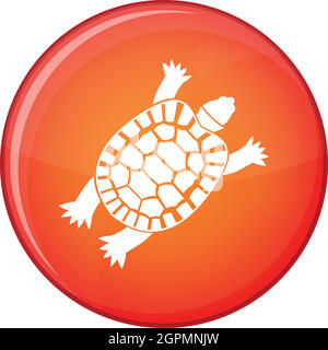 Turtle icon, flat style Stock Vector