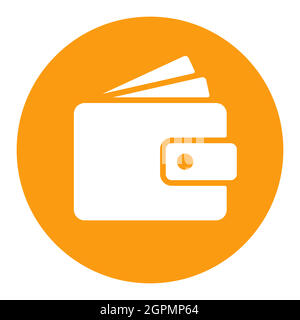 Purse white glyph icon vector. Wallet sign isolated Stock Vector