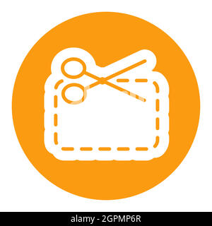 Coupon cutting vector flat white glyph icon Stock Vector