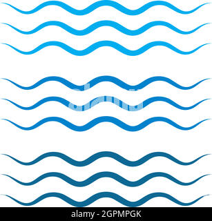 Water Wave symbol and icon Logo Template Stock Vector