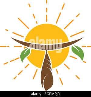 cocoon with sun in background vector illustrtion design Stock Vector
