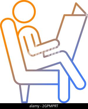 Read newspaper gradient linear vector icon Stock Vector