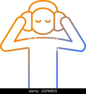 Listen to music gradient linear vector icon Stock Vector