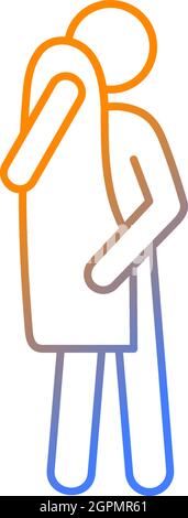 Dry with towel gradient linear vector icon Stock Vector