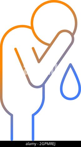 Cry gradient linear vector icon Stock Vector