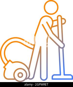 Vacuum cleaner gradient linear vector icon Stock Vector