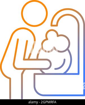 Wash dishes gradient linear vector icon Stock Vector
