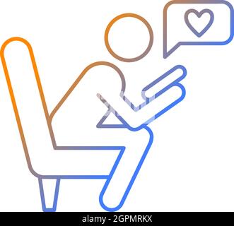 Check social network gradient linear vector icon Stock Vector
