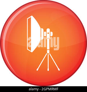 Studio lighting equipment icon, flat style Stock Vector