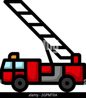 Fire Service Truck Icon Stock Vector