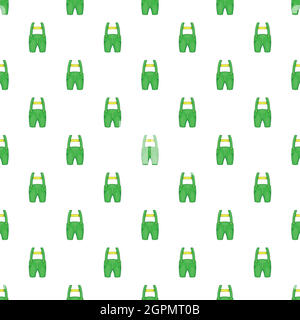 Pants with suspenders pattern, cartoon style Stock Vector