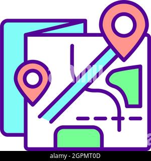 Lowering traffic intensity RGB color icon Stock Vector