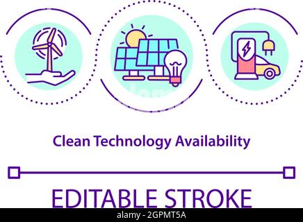Clean technology availability concept icon Stock Vector