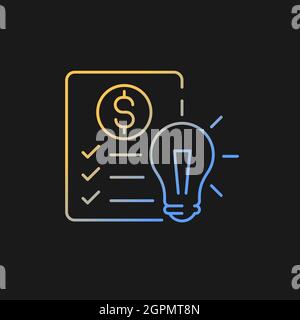 Financial literacy gradient vector icon for dark theme Stock Vector