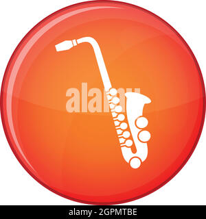 Saxophone icon, flat style Stock Vector