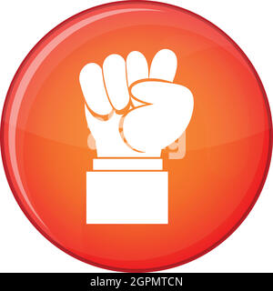 Raised up clenched male fist icon, flat style Stock Vector