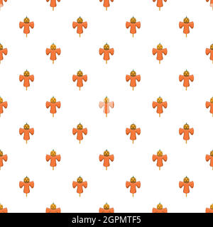 Scarecrow pattern, cartoon style Stock Vector